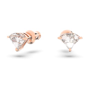 Ortyx set, Triangle cut, White, Rose gold-tone plated - Swarovski, 5643730