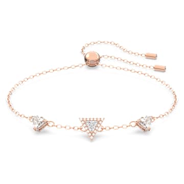 Ortyx bracelet, Triangle cut, White, Rose gold-tone plated - Swarovski, 5643737