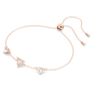 Ortyx bracelet, Triangle cut, White, Rose gold-tone plated - Swarovski, 5643737