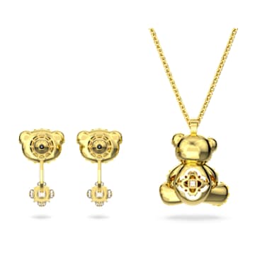 Teddy set, Bear, Yellow, Gold-tone plated - Swarovski, 5643798
