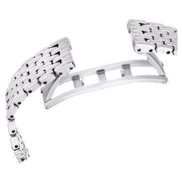 Attract watch, Swiss Made, Full pavé, Metal bracelet, Silver tone, Stainless steel - Swarovski, 5644062