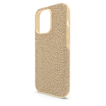 High smartphone case, iPhone® 14 Pro, Gold tone - Swarovski, 5644915