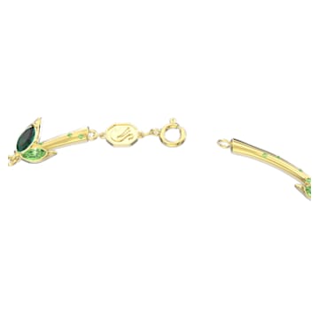 Dellium necklace, Bamboo, Green, Gold-tone plated - Swarovski, 5645367