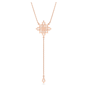Stella Y形项链, 风筝型切割, 星星, 白色, 镀玫瑰金色调 - Swarovski, 5645383