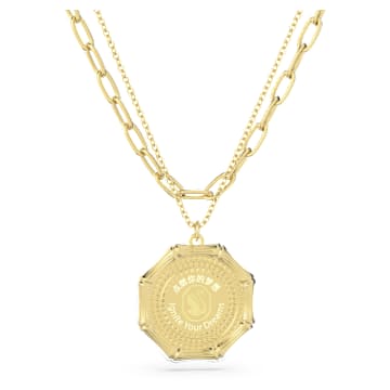 Dellium necklace, Bamboo, Green, Gold-tone plated - Swarovski, 5645388