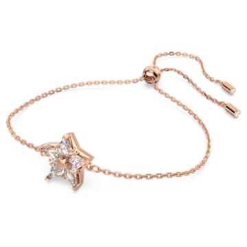 Stella bracelet, Kite cut, Star, White, Rose gold-tone plated - Swarovski, 5645460