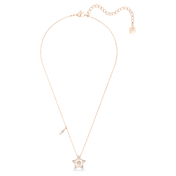 Stella 链坠, 风筝型切割, 星星, 白色, 镀玫瑰金色调 - Swarovski, 5645463
