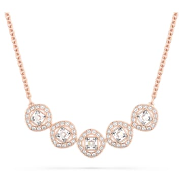 Angelic Square necklace, Square cut, White, Rose gold-tone plated - Swarovski, 5646715