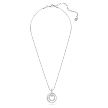 Circle pendant, Round shape, White, Rhodium plated - Swarovski, 5646720