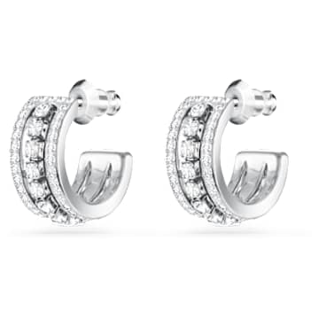 Further 大圈耳环, 白色, 镀铑 - Swarovski, 5646725
