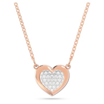 Hall pendant, Heart, White, Rose gold-tone plated - Swarovski, 5646727
