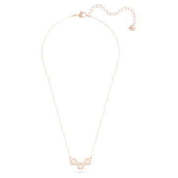 Swarovski Sparkling Dance Trilogy 项链, 圆形切割, 白色, 镀玫瑰金色调 - Swarovski, 5646734