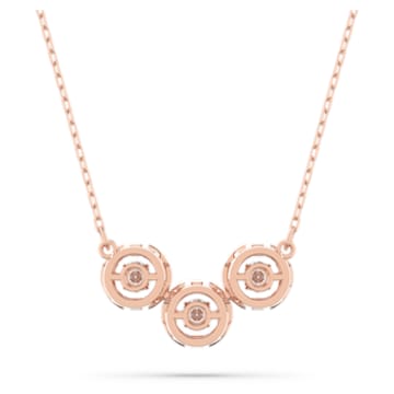 Swarovski Sparkling Dance Trilogy necklace, Round cut, White, Rose gold-tone plated - Swarovski, 5646734
