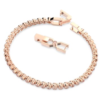Emily bracelet, Round cut, Pink, Rose gold-tone plated - Swarovski, 5646736