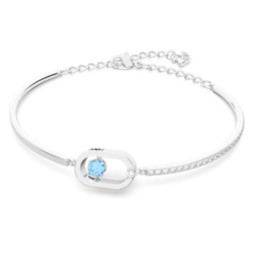 Swarovski Sparkling Dance bracelet, Round cut, Oval shape, Blue, Rhodium plated - Swarovski, 5646749