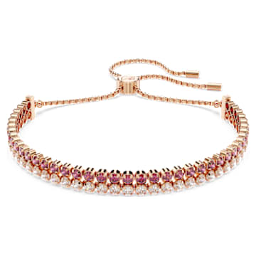 Subtle bracelet, Red, Rose gold-tone plated - Swarovski, 5646866