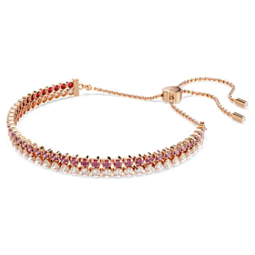Subtle bracelet, Red, Rose gold-tone plated - Swarovski, 5646866