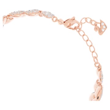 Baron bracelet, Leaf, White, Rose gold-tone plated - Swarovski, 5647219