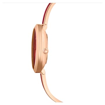 Crystalline Delight watch, Swiss Made, Metal bracelet, Red, Rose gold-tone finish - Swarovski, 5647455