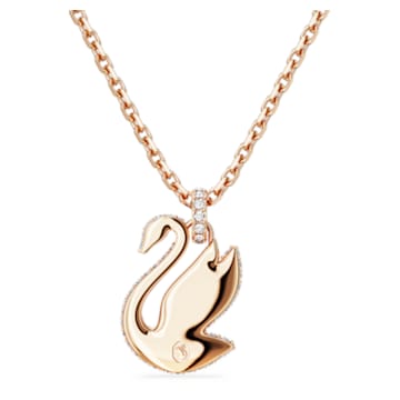 Swarovski Iconic Swan 链坠, 天鹅, 小码, 粉红色, 镀玫瑰金色调 - Swarovski, 5647552