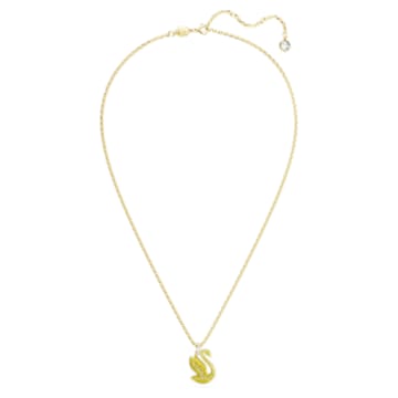 Swarovski Iconic Swan pendant, Swan, Medium, Yellow, Gold-tone plated - Swarovski, 5647553
