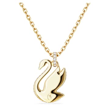 Swarovski Iconic Swan pendant, Swan, Medium, Yellow, Gold-tone plated - Swarovski, 5647553