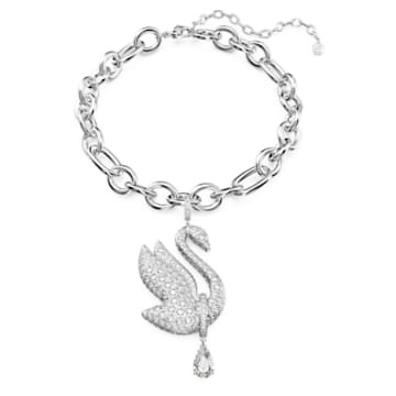 Swarovski Iconic Swan 束颈项链, 天鹅, 白色, 镀铑 - Swarovski, 5647554