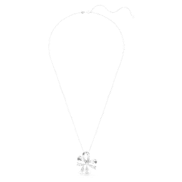 Volta pendant, Bow, Large, White, Rhodium plated - Swarovski, 5647561