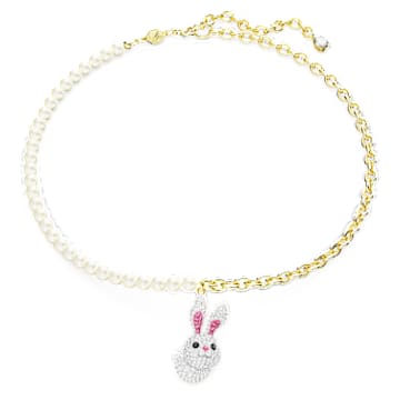 Zodiac Rabbit 项链, 兔子, 流光溢彩, 镀金色调 - Swarovski, 5647970