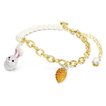 Zodiac Rabbit bracelet, Rabbit and carrot, Multicolored, Gold-tone plated - Swarovski, 5647974