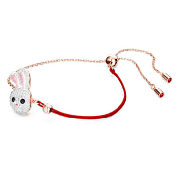 Zodiac Rabbit 手链, 兔子, 流光溢彩, 镀玫瑰金色调 - Swarovski, 5647976