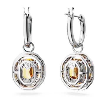 Chroma drop earrings, Octagon cut, Multicolored, Rhodium plated - Swarovski, 5648453