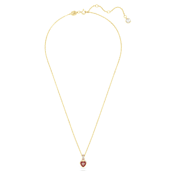 Stilla pendant, Heart, Red, Gold-tone plated - Swarovski, 5648750