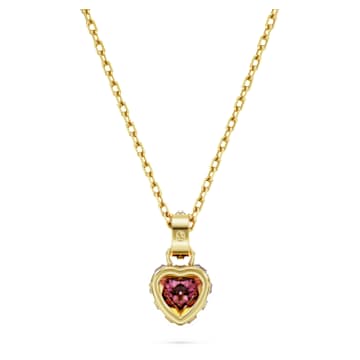 Stilla 链坠, 心形, 红色, 镀金色调 - Swarovski, 5648750