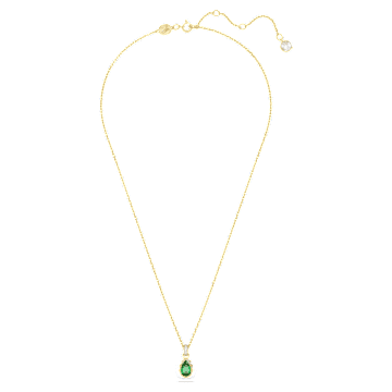 Stilla 链坠, 梨形切割, 绿色, 镀金色调 - Swarovski, 5648751