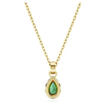 Stilla pendant, Pear cut, Green, Gold-tone plated - Swarovski, 5648751