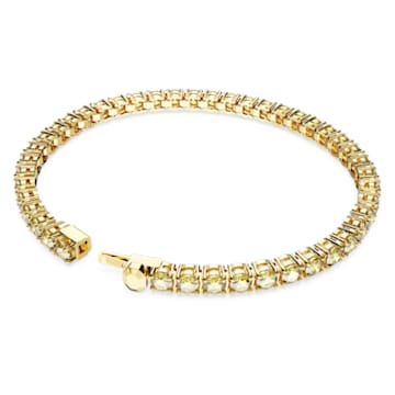 Matrix Tennis bracelet, Round cut, Small, Yellow, Gold-tone plated - Swarovski, 5648933