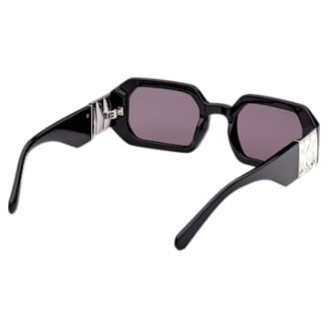 Sunglasses, Octagon shape, SK0387 01A, Black - Swarovski, 5649034