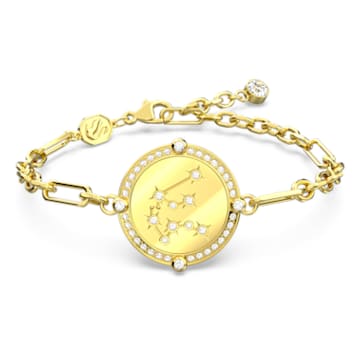 Zodiac bracelet, Aquarius, Gold tone, Gold-tone plated - Swarovski, 5649063