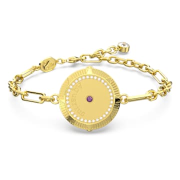 Zodiac bracelet, Aquarius, Gold tone, Gold-tone plated - Swarovski, 5649063
