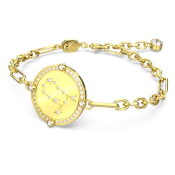 Zodiac bracelet, Gemini, Gold tone, Gold-tone plated - Swarovski, 5649067