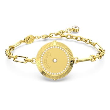 Zodiac bracelet, Gemini, Gold tone, Gold-tone plated - Swarovski, 5649067