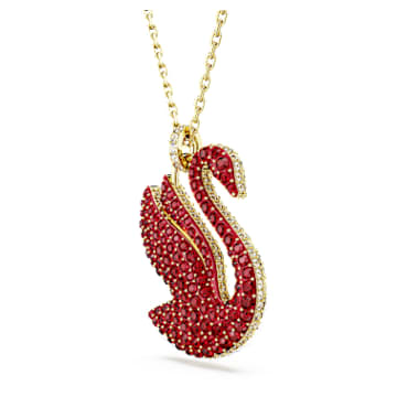 Swarovski Iconic Swan 链坠, 天鹅, 大码, 红色, 镀金色调 - Swarovski, 5649773