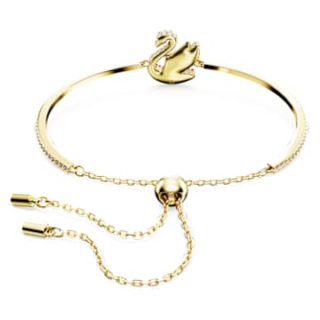 Swarovski Iconic Swan bangle, Swan, Medium, Red, Gold-tone plated - Swarovski, 5649774