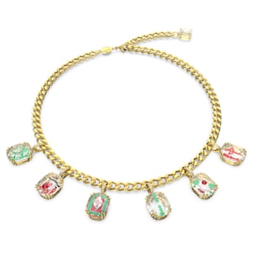 Alea necklace, Multicolored, Gold-tone plated - Swarovski, 5649786