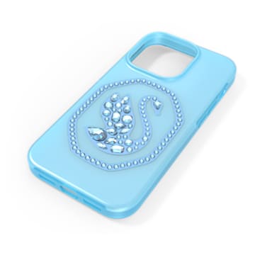 Smartphone case, Swan, iPhone® 14 Pro, Blue - Swarovski, 5649832