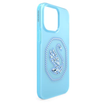 Smartphone case, Swan, iPhone® 14 Pro Max, Blue - Swarovski, 5649833