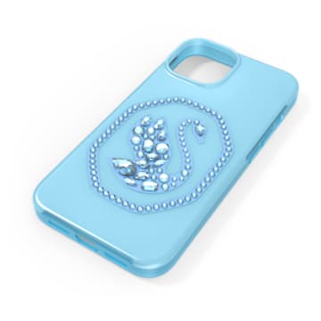 Smartphone case, Swan, iPhone® 14, Blue - Swarovski, 5649834
