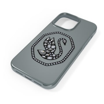 Smartphone case, Swan, iPhone® 14 Pro Max, Black - Swarovski, 5649838