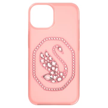 Smartphone case, Swan, iPhone® 14, Pale pink - Swarovski, 5649849